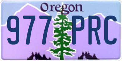 OR license plate 977PRC