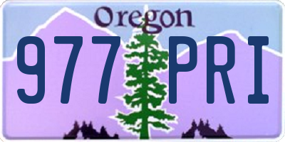OR license plate 977PRI