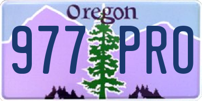 OR license plate 977PRO