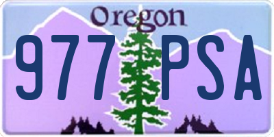 OR license plate 977PSA