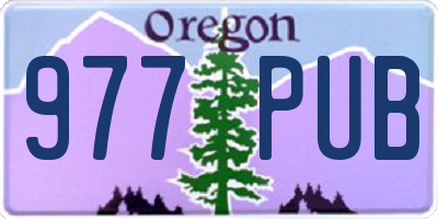 OR license plate 977PUB