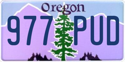 OR license plate 977PUD