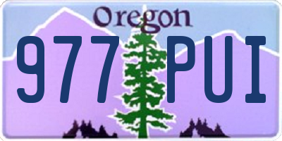 OR license plate 977PUI