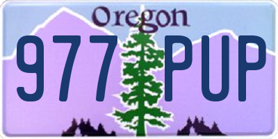 OR license plate 977PUP