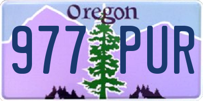 OR license plate 977PUR