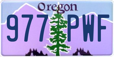 OR license plate 977PWF