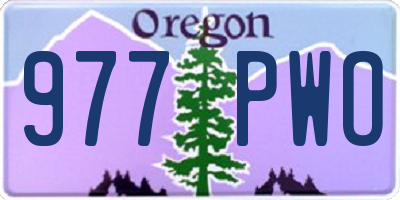 OR license plate 977PWO
