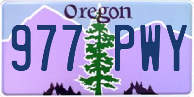 OR license plate 977PWY