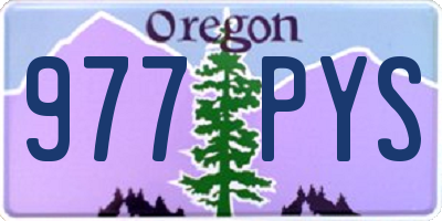 OR license plate 977PYS