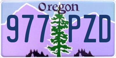 OR license plate 977PZD