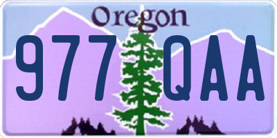 OR license plate 977QAA