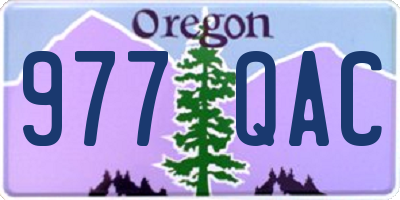 OR license plate 977QAC
