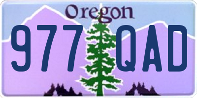 OR license plate 977QAD