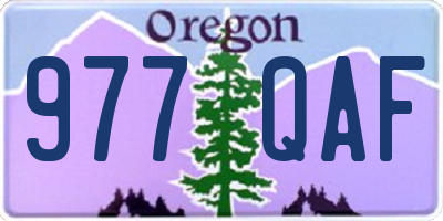 OR license plate 977QAF