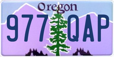 OR license plate 977QAP