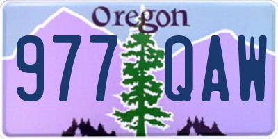 OR license plate 977QAW