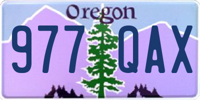 OR license plate 977QAX