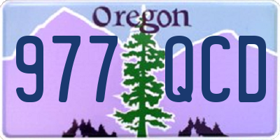 OR license plate 977QCD