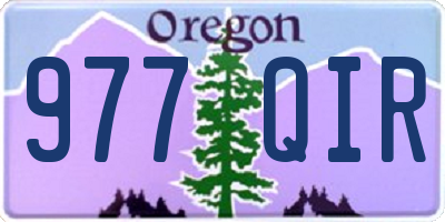 OR license plate 977QIR