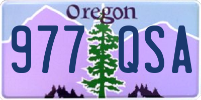 OR license plate 977QSA