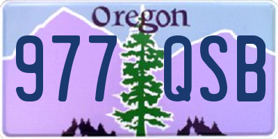 OR license plate 977QSB