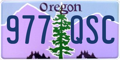 OR license plate 977QSC