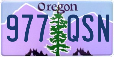 OR license plate 977QSN