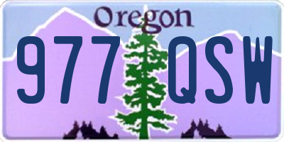 OR license plate 977QSW