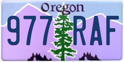 OR license plate 977RAF