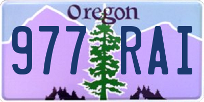 OR license plate 977RAI