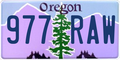 OR license plate 977RAW