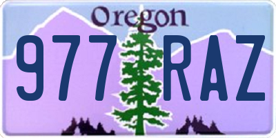 OR license plate 977RAZ