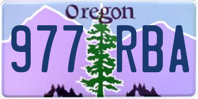 OR license plate 977RBA