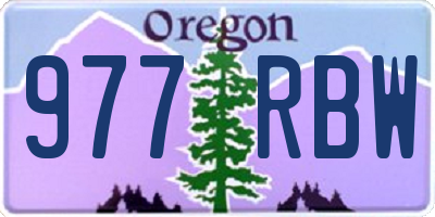 OR license plate 977RBW