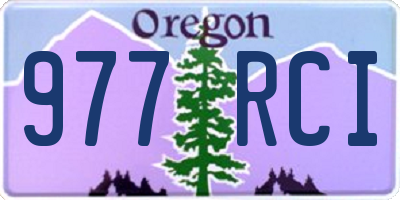 OR license plate 977RCI