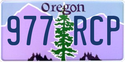 OR license plate 977RCP