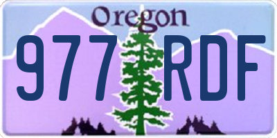 OR license plate 977RDF