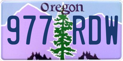 OR license plate 977RDW