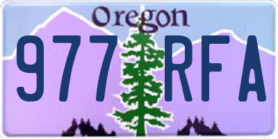 OR license plate 977RFA