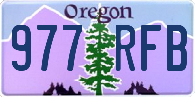 OR license plate 977RFB