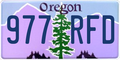 OR license plate 977RFD