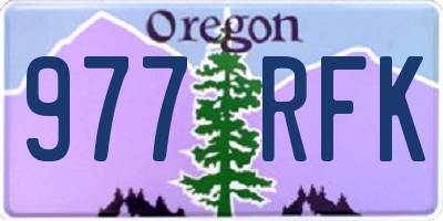 OR license plate 977RFK