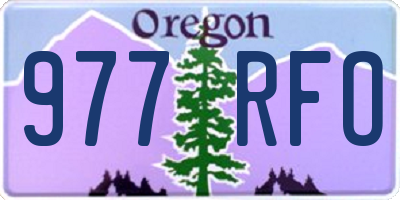 OR license plate 977RFO