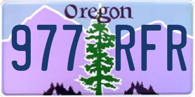 OR license plate 977RFR