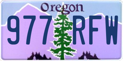 OR license plate 977RFW