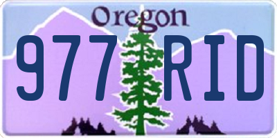 OR license plate 977RID
