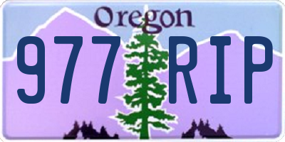 OR license plate 977RIP