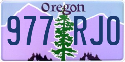 OR license plate 977RJO