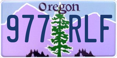 OR license plate 977RLF