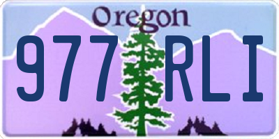 OR license plate 977RLI